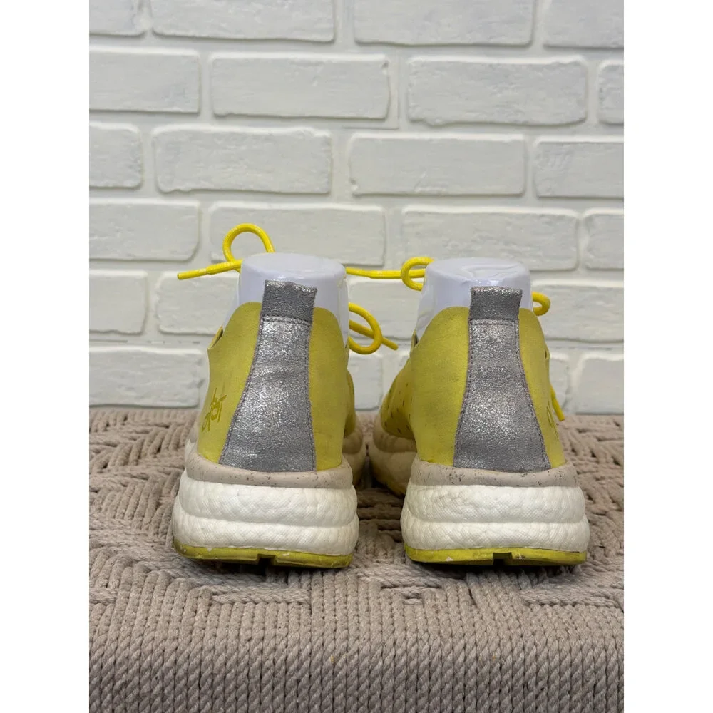 OTBT Perforated Suede Platform Sneakers Yellow Lace-Up